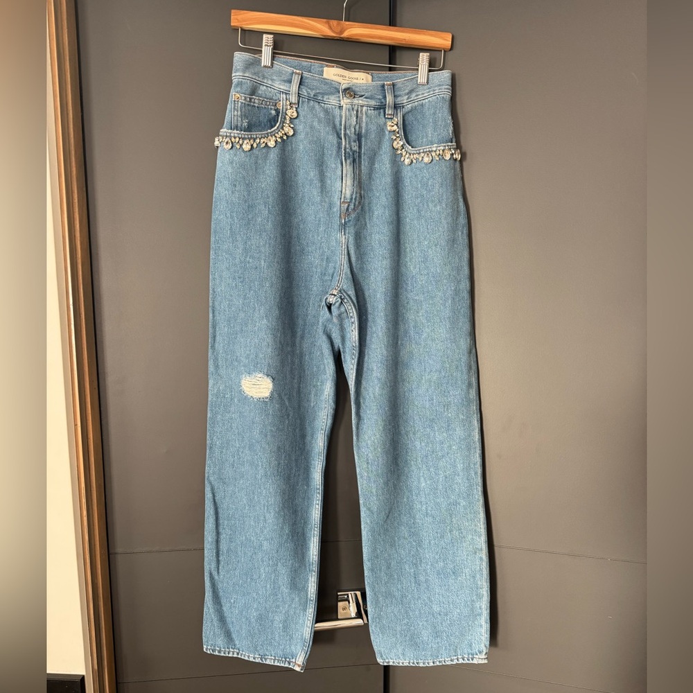 Golden Goose Light Blue Embellished High-Waist Jeans - Picture 2 of 4